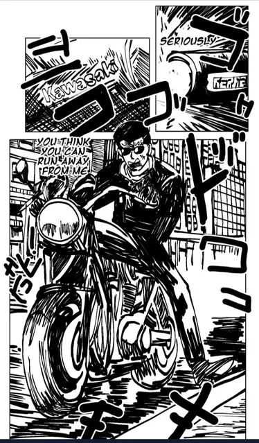 A boy late for work (unfinished work)